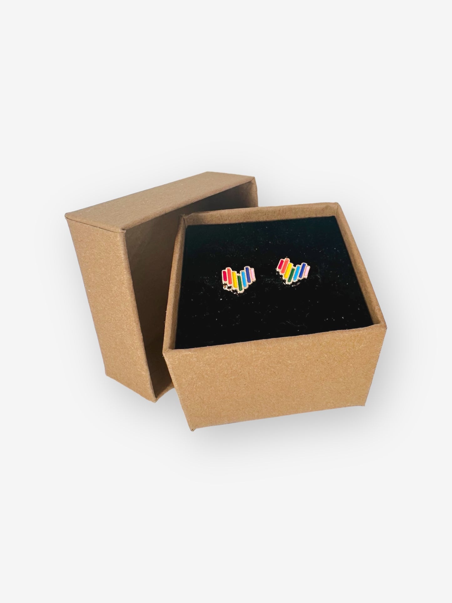 Små Pride Pixelhjärta-Örhängen