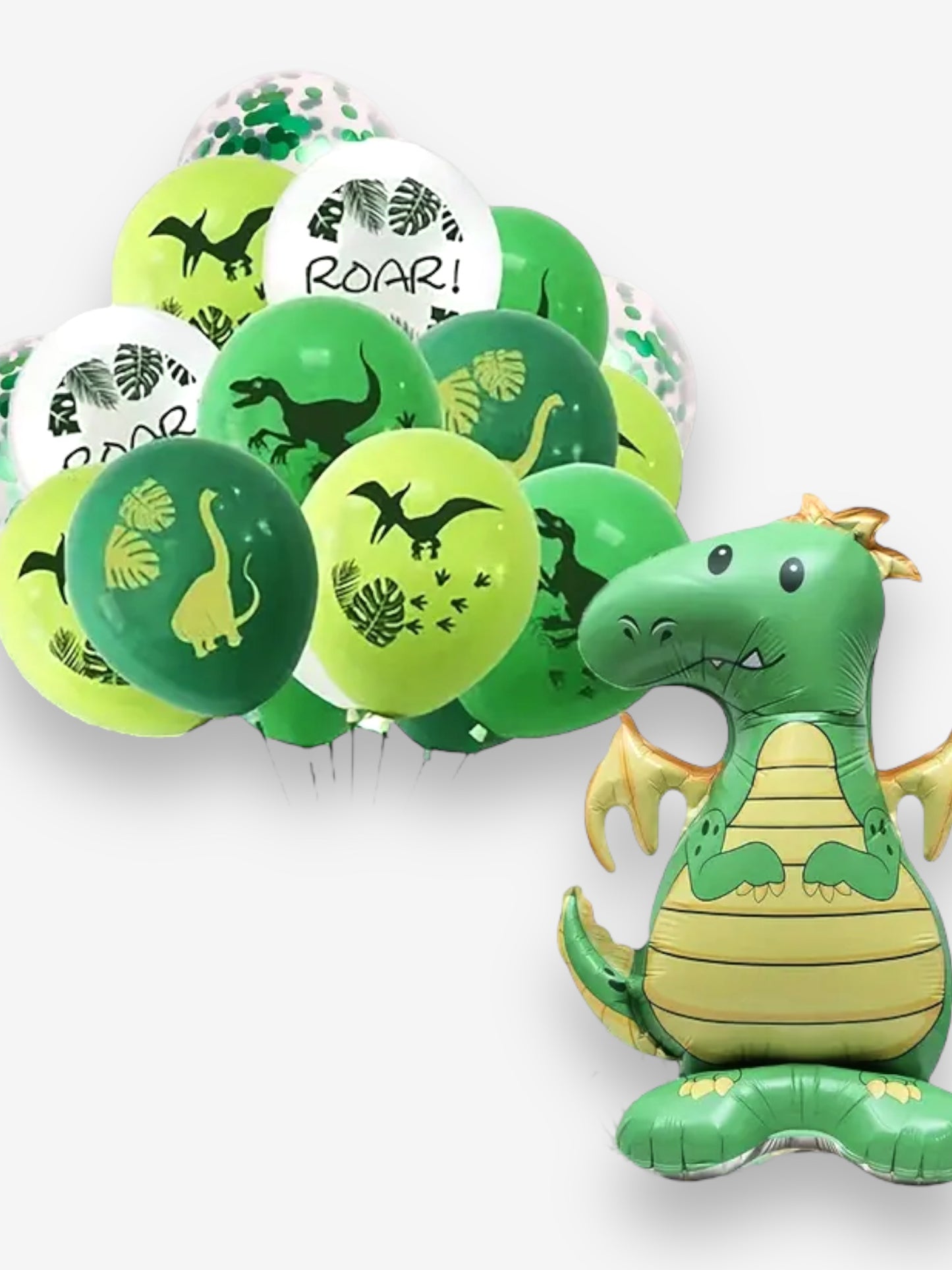 16 delar - Ballongkit med dinosaurier och en stÄende folieballong
