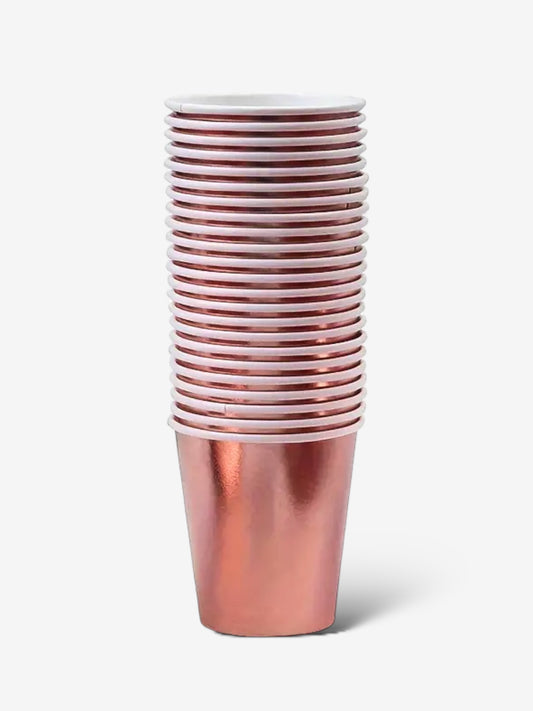 10 stycken - Pappersmugg i rosa metallic