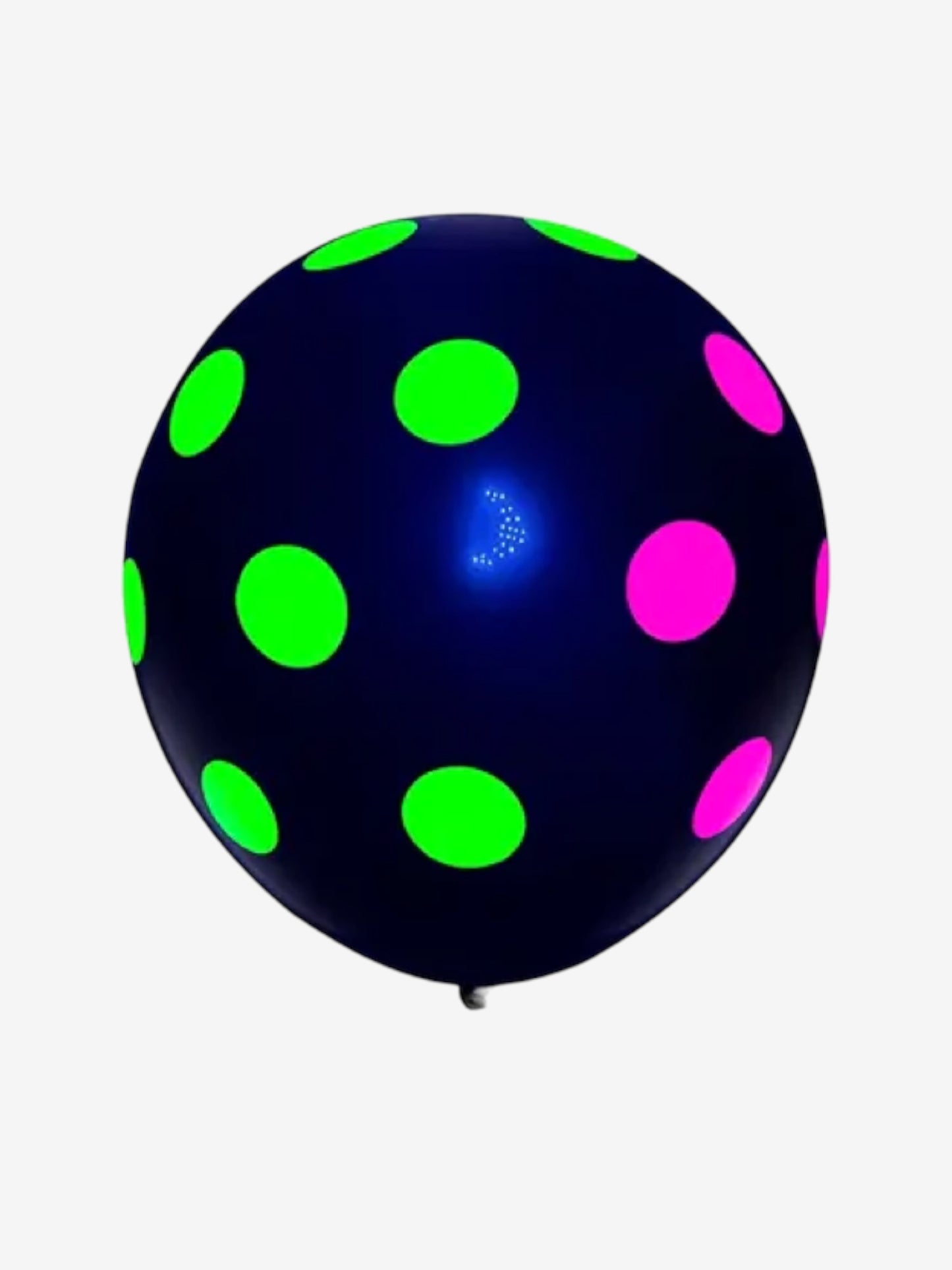 UV Neonballong Svart med prickar 30cm, 10-pack