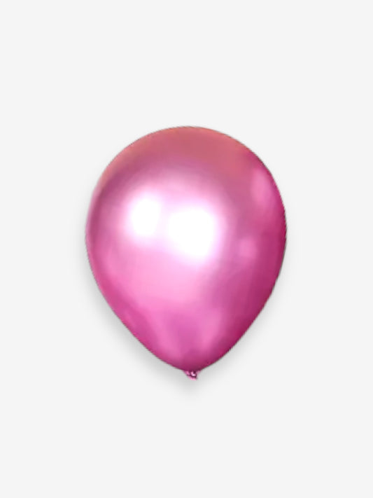 6 stycken, 12,5cm - Små rosa metallic ballonger