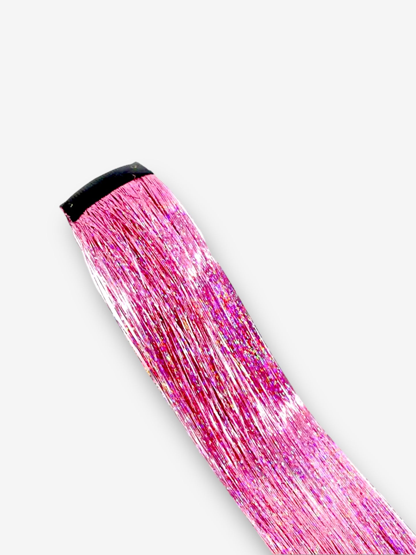 Hårförlängning med spänne - Rosa glitter