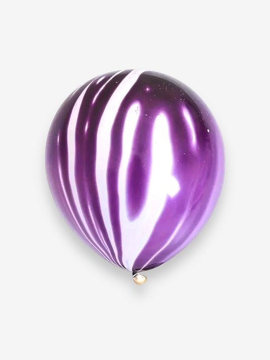 6 stycken 25cm - Lila marmorerade ballonger