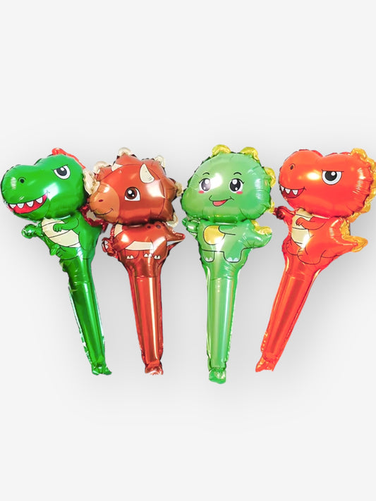 4 stycken, 60cm - ballonger med handtag dinosaurier