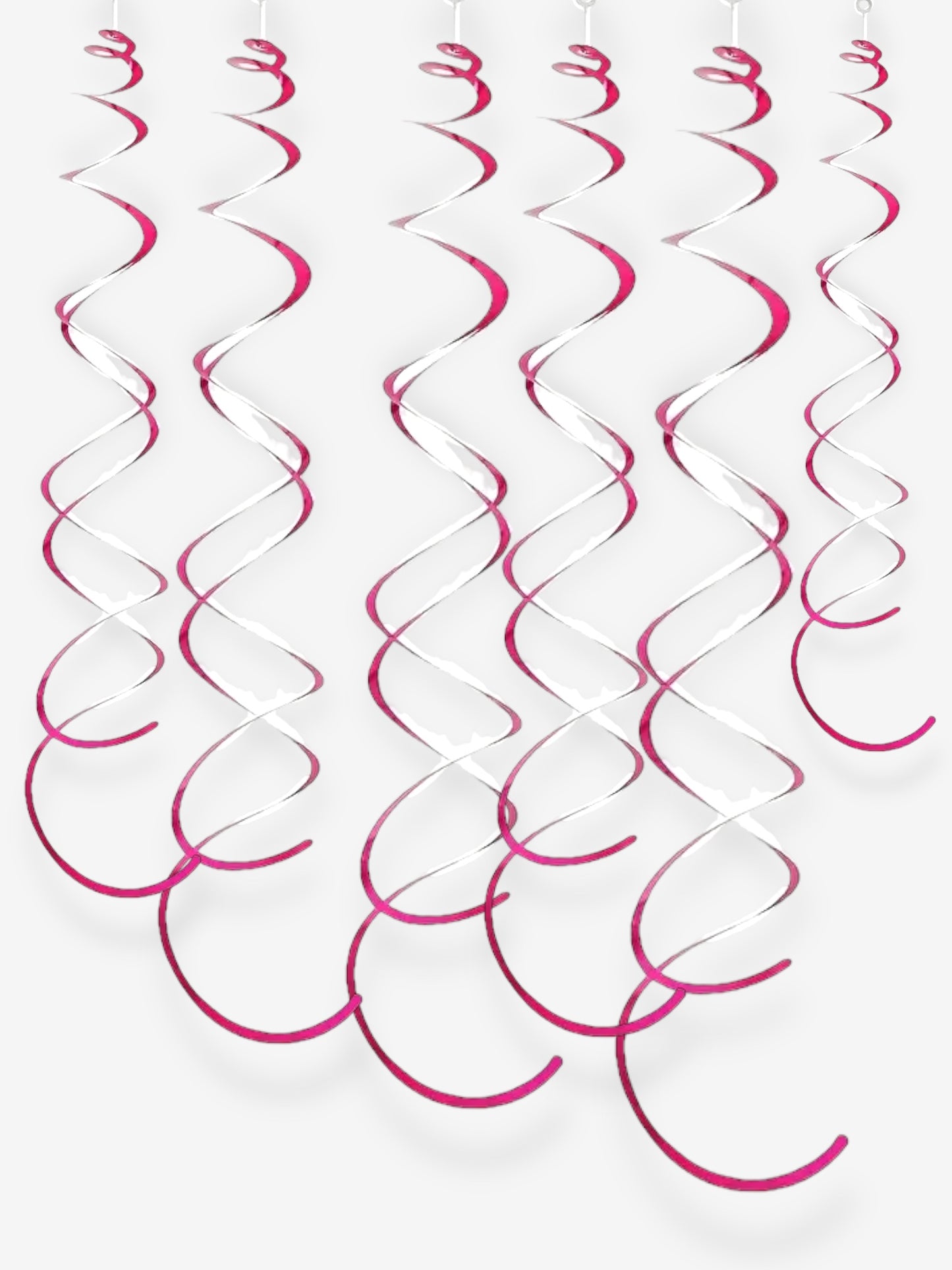 Spiral Swirls hängande rosa metallic - 6 stycken, 75cm