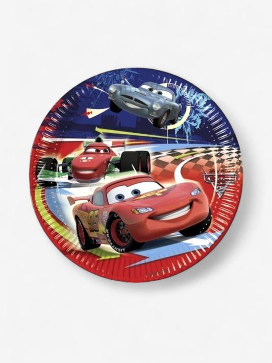 8 stycken, 23cm - Papperstallrikar med Disney Bilar / Cars