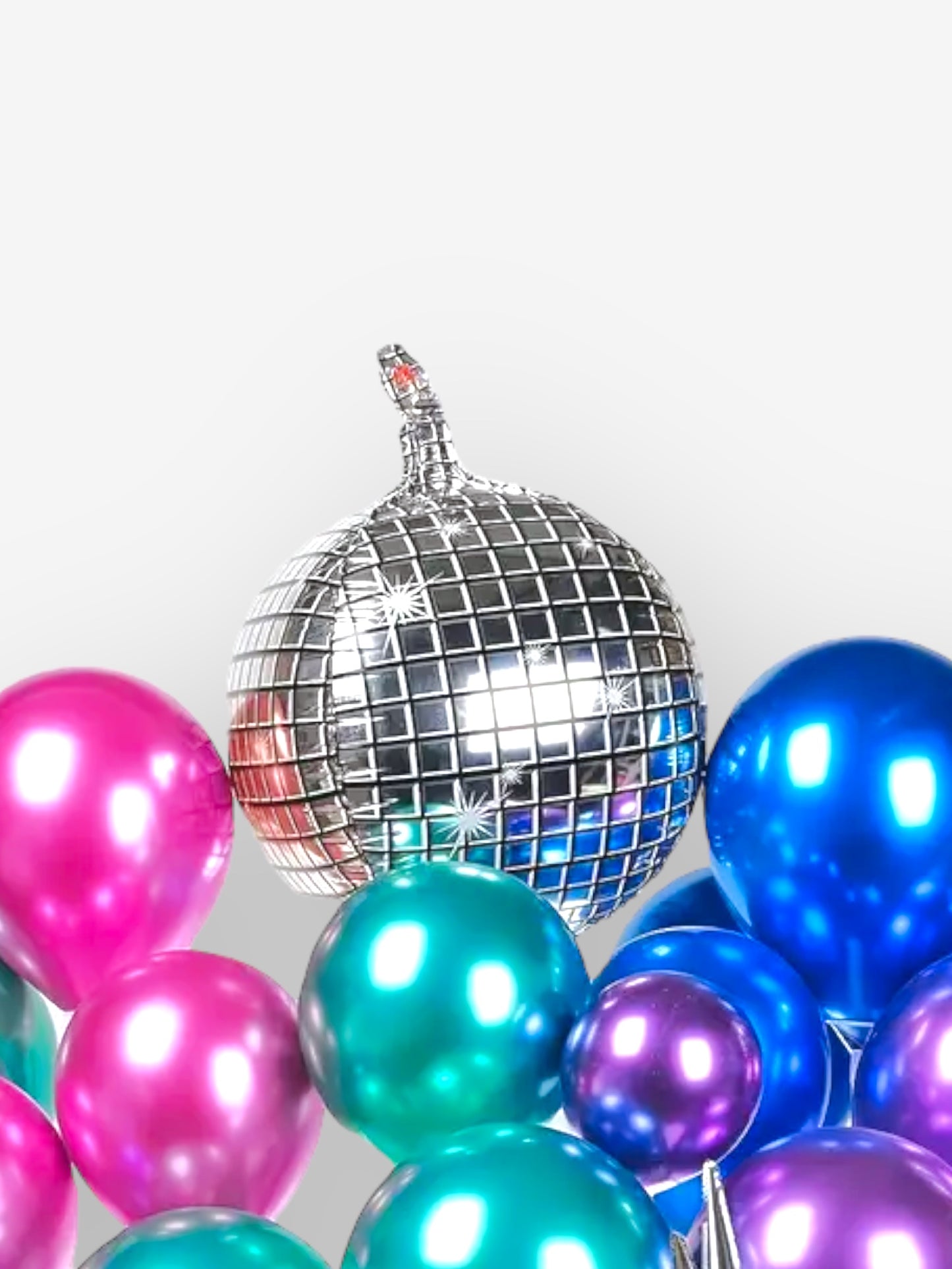 15 delar - Disco ballongkit i silver och metallic